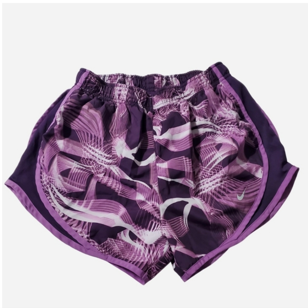 Nike Women's Purple Patterned Athletic Shorts